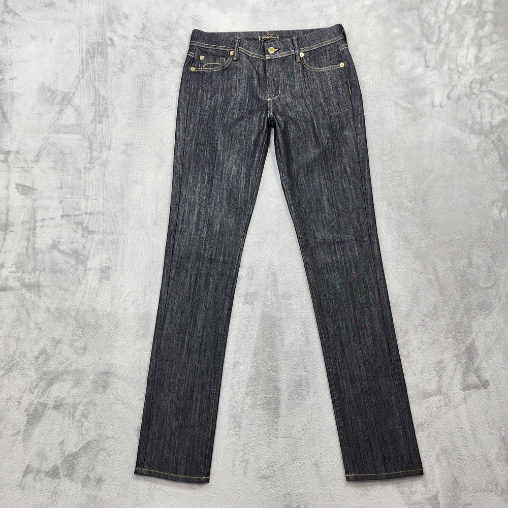 Fidelity Denim Jeans Womens 27 Viper Black Stevie Mid Rise Slim Straight Stretch